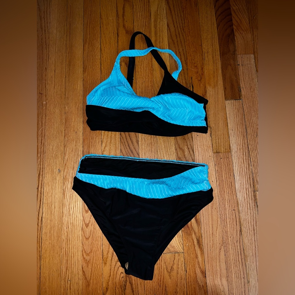 Stylish Black and Blue Women's Bikini Set
